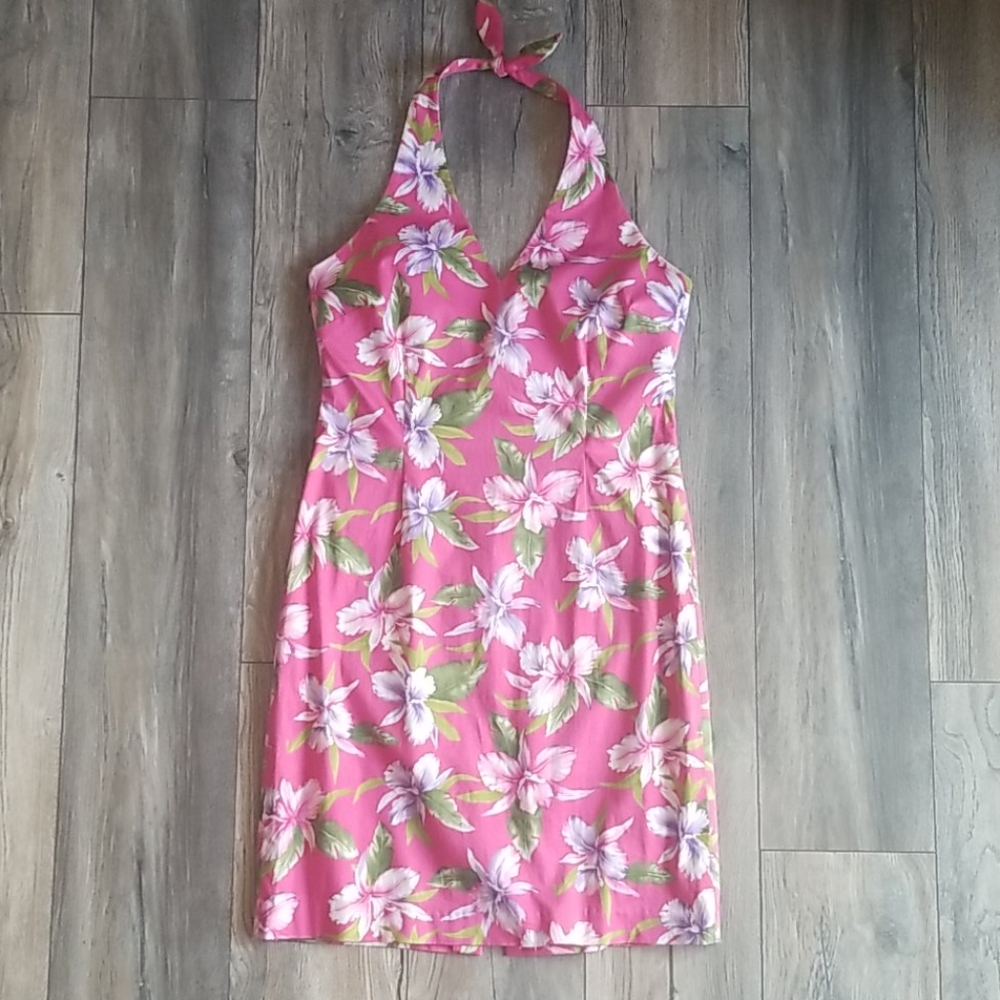 Jones New York Tropical Halter Dress, Size 12